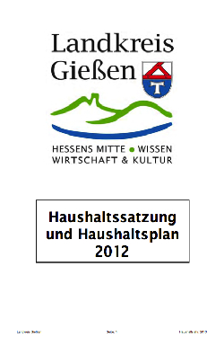 Rede zum Haushalt 2012 des Landkreises Gießen